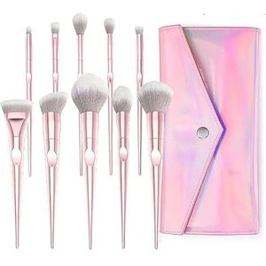 Make-upborstels, Blush-borstel, Make-upborstelset, Make-upborstels, 10-delige make-upborstels Foundation Blush Make-upborstelset Schoonheidshulpmiddelen for beginners
