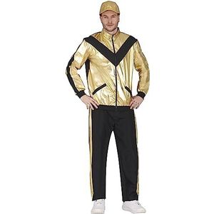 Rapper Kostuums | Golden Race Tracksuit | Man | Maat 52-54 | Carnaval kostuum | Verkleedkleding