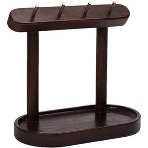 Hal sleutel opbergrek houten veranda haken tafel plank sieraden messing haak hanger houders woondecoratie (koffiebruin)