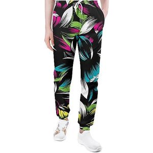 Abstracte Bloemen Neon Bloemen Joggingbroek Voor Mannen Yoga Atletische Jogger Joggingbroek Trendy Lounge Jersey Broek S