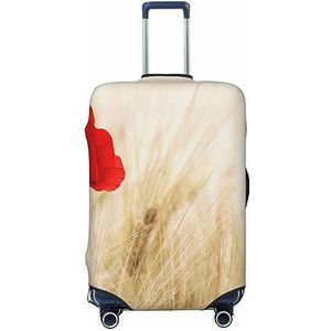 EVANEM Reizen Bagage Cover Dubbelzijdig Koffer Cover Voor Man Vrouw Rode Bloem Wasbare Koffer Protector Bagage Protector Voor Reizen Volwassen, Zwart, Medium