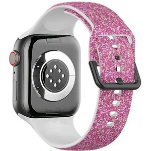 Zachte sportband compatibel met Apple Watch 42 / 44 / 45 / 49 mm (roze textuur vierkant) siliconen armband accessoire voor iWatch