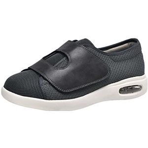 Diabetische Slipper Vrouwen Mannen Brede Artritis Oedeem Gezwollen Wandelschoenen Comfortabele Verstelbare Antislip Sandalen voor Senioren(Light gray,48EU)