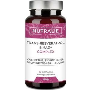 Trans Resveratrol NAD+ 686mg Complex - Quercetine Piperine Druivenpit (OPC) L-Leucine - 60 Capsules Nutralie