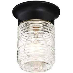 Design House 587220 Jelly Jar 1-lamp binnen/buiten inbouw plafondlamp, zwart