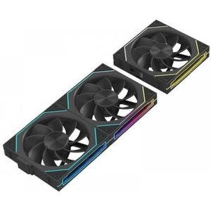 QPSJXN ARGB CYCY Mirror PC Case Fan PWM 1800 Black Sanse Water Koeling Radiator (Zwart-Reverse)