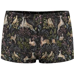 Aquarel Patroon Herten En Bloemen Heren Boxer Slips Sexy Shorts Mesh Boxers Ondergoed Ademend Onderbroek Thong