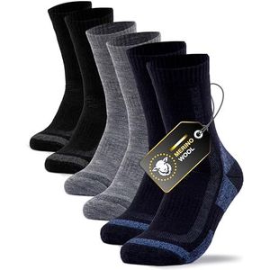 Occulto - Thermo Merino Sokken - Blauw Mix - Heren - Pak van 3