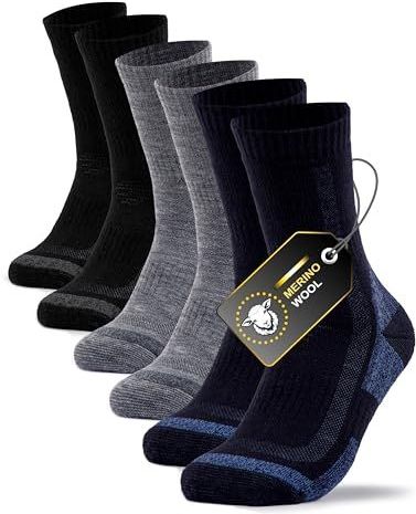 Occulto - Thermo Merino Sokken - Blauw Mix - Heren - Pak van 3