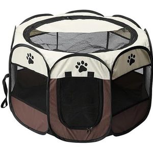 Draagbare hondenhok, huisdier hek-slip kennel for huisdieren puppy kitten konijn, huisdier krat binnen gebruik, katten kooien binnen(Coffee,90 90 60cm)