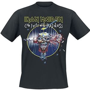 Iron Maiden Can I play with madness T-shirt zwart XL 100% katoen Band merch, Bands, Schedels