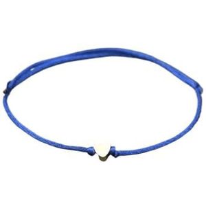 Handgemaakte roestvrijstalen bedelarmband dun rood touw draad string armbanden geschikt for vrouwen mannen paar mode-sieraden cadeau(Color:Dark blue heart)