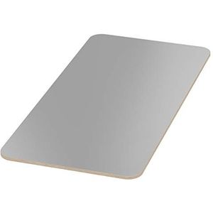 AUPROTEC Tafelblad 18 mm grijs 700 mm x 400 mm rechthoekige multiplex plaat melamine gecoat van 40 cm-200 cm selecteerbaar hoeken Radius 100 mm berken-multiplex platen: 70x40 cm