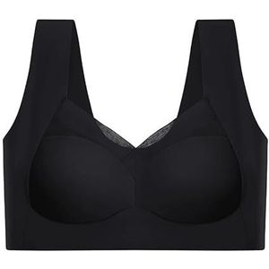 DCNIYT Naadloze Vrouwen Sport BH's Grote Maat Sport Tops Ondersteuning Toon Kleine Comfortabele Geen Stalen Ring Ondergoed Yoga Fitness Slaap Vest, Zwart, L