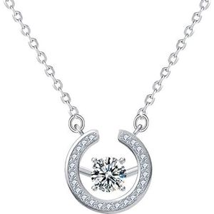 925 zilveren ronde hanger Moissanite ketting ketting sieraden Valentijnsdag