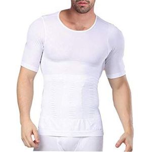 Naadloze Body Shaper Compressie Vest Elastische Shapewear Afslanken Shirt, Kleur: wit, XXL/3XL