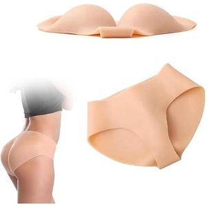 Adima Siliconen Butt Panty Sissy Hip Enhancers Slipjes Butt Hip Pads Lifting Shaper Control Shorts voor Cosplay Crossdressing,ivoor,One Size