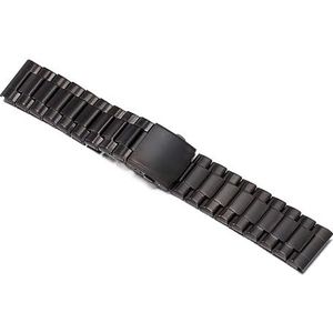 EDVENA 22mm 24mm 26mm 28mm 30mm 32mm Horlogeband For Diesel Horlogeband Zilver Zwart Goud Roestvrij Staal Heren Horlogeband Lederen Band (Color : Black, Size : 22mm)