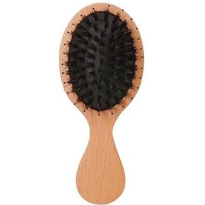 Schoonheid Haarborstel Hoofdhuid Massage Haar Borstel Kam Wild Zwijn Varkenshaar Hout Ovale Antistatische Paddle Haar Styling Tool