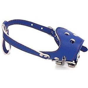 ZHAOCHEN. Verstelbare leer hond muilkorven Anti Bark Bite Chew Dog Training artikelen for Small Medium grote honden Outdoor Pet Products (Color : Blue, Size : XL)