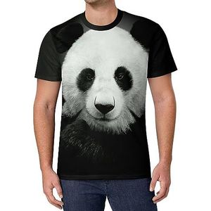 Panda T-shirt met korte mouwen voor heren, casual ronde hals, modieus, zomertops