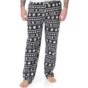 Disney The Nightmare Before Christmas Loungepants voor mannen | Jack Skellington Pyjama Broek voor volwassenen | Zwarte PJ-broek met trekkoord, Zwart, XL