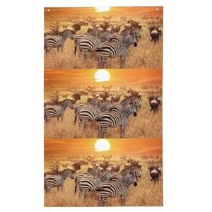 Afrika Zonsondergang Zebra 3 X 5 Ft Lente Vakantie Banner Kleurrijke Pasen Tuin Vlag Decoratieve Huis Vlag Banner Met Doorvoertules Voor Outdoor Indoor Pasen Party Decor (Klassieke Stijl)