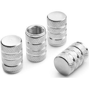 4 Stuks Ventieldopjes Voor Banden voor Lexus RX 2003-2022,Auto Valve Caps,Corrosiebestendig en lekvrij,Stabiele bandenspanning(materiaal van aluminium),Silver