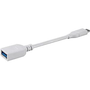 Monoprice USB & Lightning-kabel - 0,15 Meter - Wit | 3,1 USB-C naar USB-A Female Gen 1, 3A, 5 Gbps, te gebruiken met Samsung Galaxy S9 S8 Note 8, Pixel, LG V30 G6 G5 - Selecteer serie