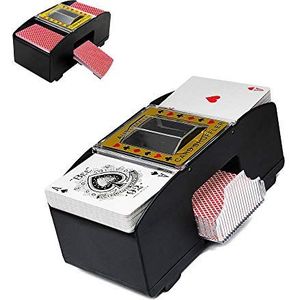 BIOBEY Wasbare 2 sets, automatische mengmachine, speelkaarten, elektronische speelkaarten, mengmachines, kaartspeelgereedschap