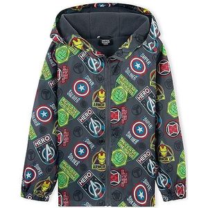 Marvel Jongens waterdichte jas Avengers Spiderman jas met capuchon fleece voering regenjas voor jongens tieners 4-14 jaar, Grijze Avengers, 9-10 jaar