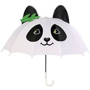 Kidorable witte Panda paraplu met leuke Pop-Out oren en bamboe, een maat