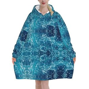 Tropische Oceaan Strand Thema Vrouwen Sherpa Sweatshirt Deken Verlengt Warme Gezellige Oversized Draagbare Pocket Hoodie Volwass