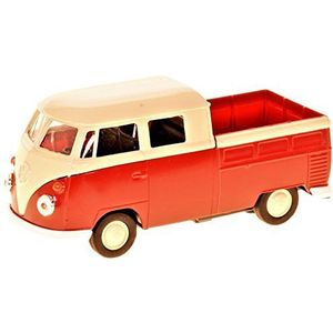 DieCast metalen miniatuurmodel modelauto 1:36-39 VW Volkswagen T1 dubbele cabine platforms rood wit Welly