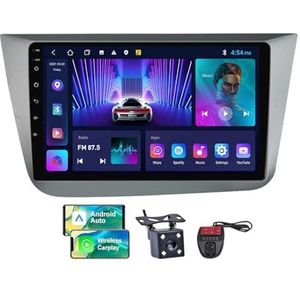 Android 13 Autoradio 2 DIN Compatibel met Seat Altea 5P 2004-2015 9 Inch Touchscreen Carplay en Android Auto met Bluetooth 5.0/FM RDS/Bediening op het stuur/Achteruitrijcamera(RHD,NF-1)