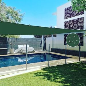 NAKAGSHI Waterdicht zonnezeil, donkergroen, 1 x 2,8 m, rechthoekig dekzeil voor schaduwmaker voor buiten, geschikt voor tuin, outdoor, terras, balkon, camping, gepersonaliseerd