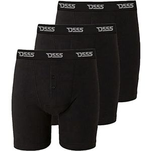 D555 Heren Driver Big Tall 3 Pack Knoopgulp Boxer Shorts, Zwart, 8XL Grote maten Tall