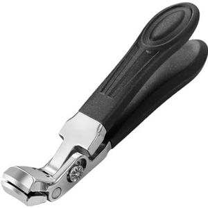 Nagelknipper lange steel zwart getextureerde grip beschikbaar manicure vingernagel snijder dikke harde teennagel schaar gereedschap (Rhombus)