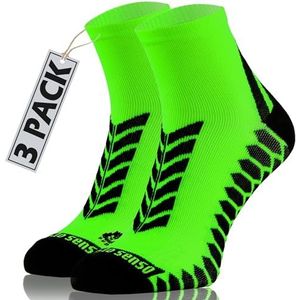 Sesto Senso Sportsokken Katoen 3 Paar Dames Heren Korte Sport Sokken Hardloopsokken 43-47 groen