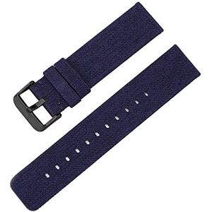 Horlogebandjes voor mannen en vrouwen, horlogeband 12-22 mm heren dames snoepkleur geweven nylon canvas horlogeband vervanging elegante zweetabsort horlogeband (Color : Royal Blue black Clasp, Size
