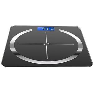 Lichaamsvetglas Slimme Draadloze Digitale Weegschaal Usb Opladen Led-display Draadloze Thuisvloer Badkamer Elektronische Weegschaal Gemakkelijk Te Gebruiken(Black weight scale)