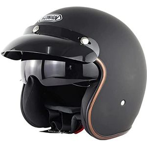 Motorhelmen Voor Heren En Dames, ECE-Goedgekeurde Elektrische Scooterhelm, Scootermotorhelm, Antibotsingshelm Met Vizier Voor Dames, Heren, Volwassenen C,M=57-58CM