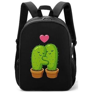 Cartoon Cactus Hug Lichtgewicht Rugzak Reizen Laptop Tas Casual Dagrugzak voor Mannen Vrouwen