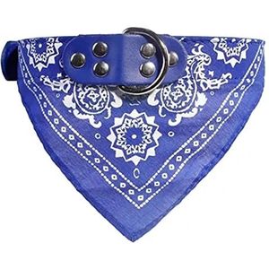 leuke verstelbare kleine halsbanden puppy huisdier kwijlhanddoek outdoor kat kraag print sjaal halsband halsdoek-marineblauw, m