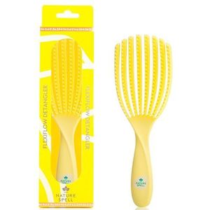 Nature Spell FlexiFlow ontwarrende haarborstel, flexibele strengen voor zacht borstelen, elimineert knopen en vermindert breuk, geschikt voor alle haartypes, geel