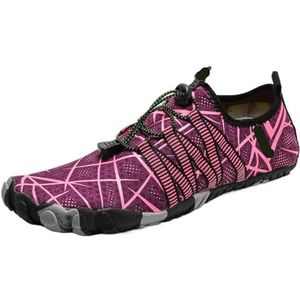 Waterschoenen Mannen Vrouwen Outdoor Waterschoenen Ademend Sneldrogend Wandelen Sneakers Vijf Vinger Waden Schoenen Voor Surfen, Duiken, Paars, 46 EU
