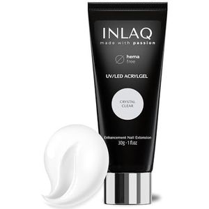 INLAQ® Acryl Gel Nagelgel voor Nagelverlenging – Acryl Polyacrylgel Polygel Verdikking Verbetering Building Natuurlijke Look Verdikkende Builder Versterking Nagel Nail Art – Crystal Clear 30ml