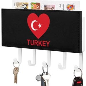 Liefde Turkije Sleutelhouder voor Wandsleutelhangers Organizer Wandmontage Sleutelrek met 5 Haken