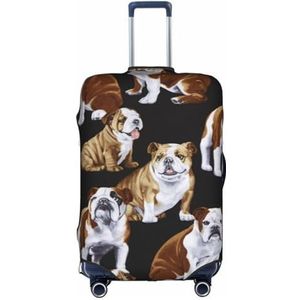 EVIUS Engelse Bulldogs Trendy kofferbeschermers Bagagehoes, Reisbagagebeschermer, kofferhoes, kofferhoes S/M/L/Xl, elastische wasbare trolleyhoes, bagagehoes met ritssluiting., Engelse Bulldogs, S