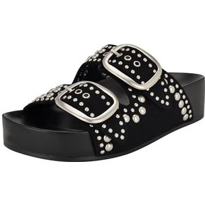 NINE WEST Flinne Sandaal voor dames, Zwart 001, 36.5 EU